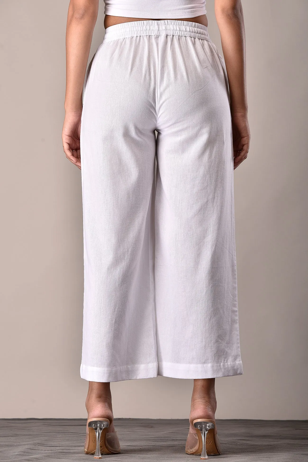 Linen-Cotton Culottes White