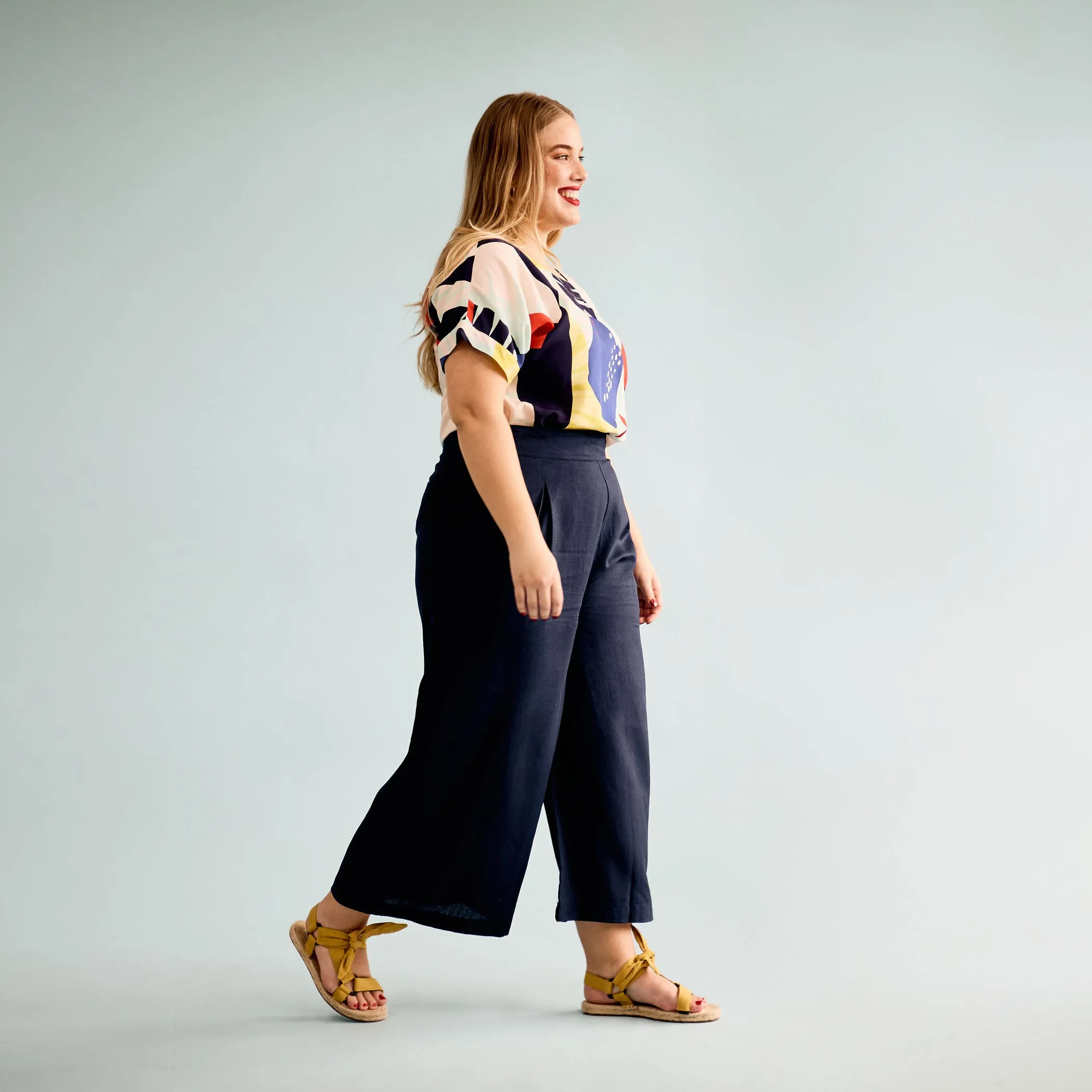 Linen Culottes - Dark Navy