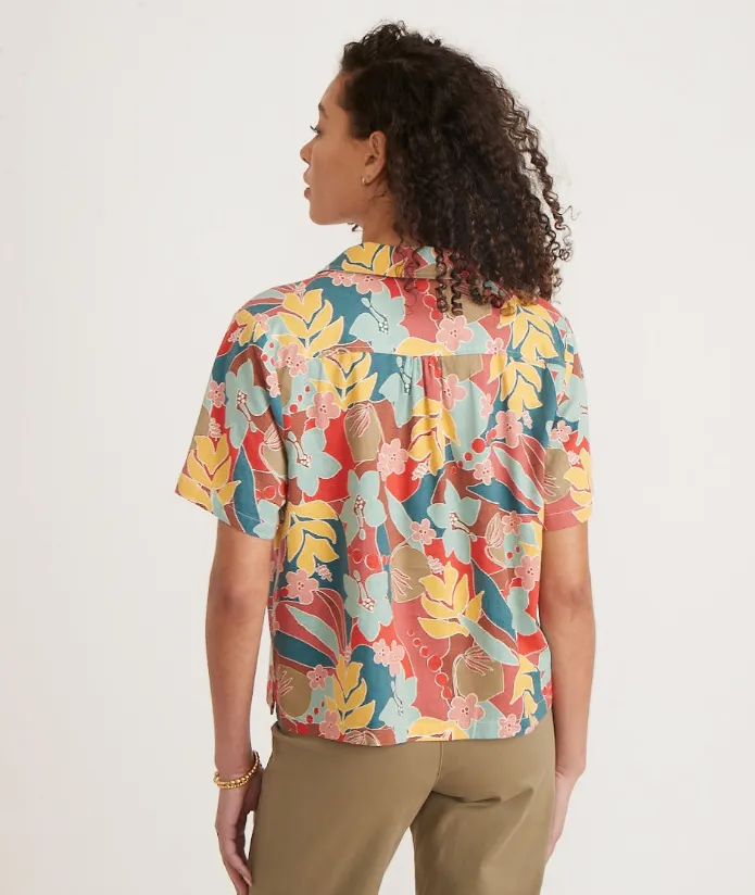 Lucy Short Sleeve Resort Shirt - Hibiscus Floral