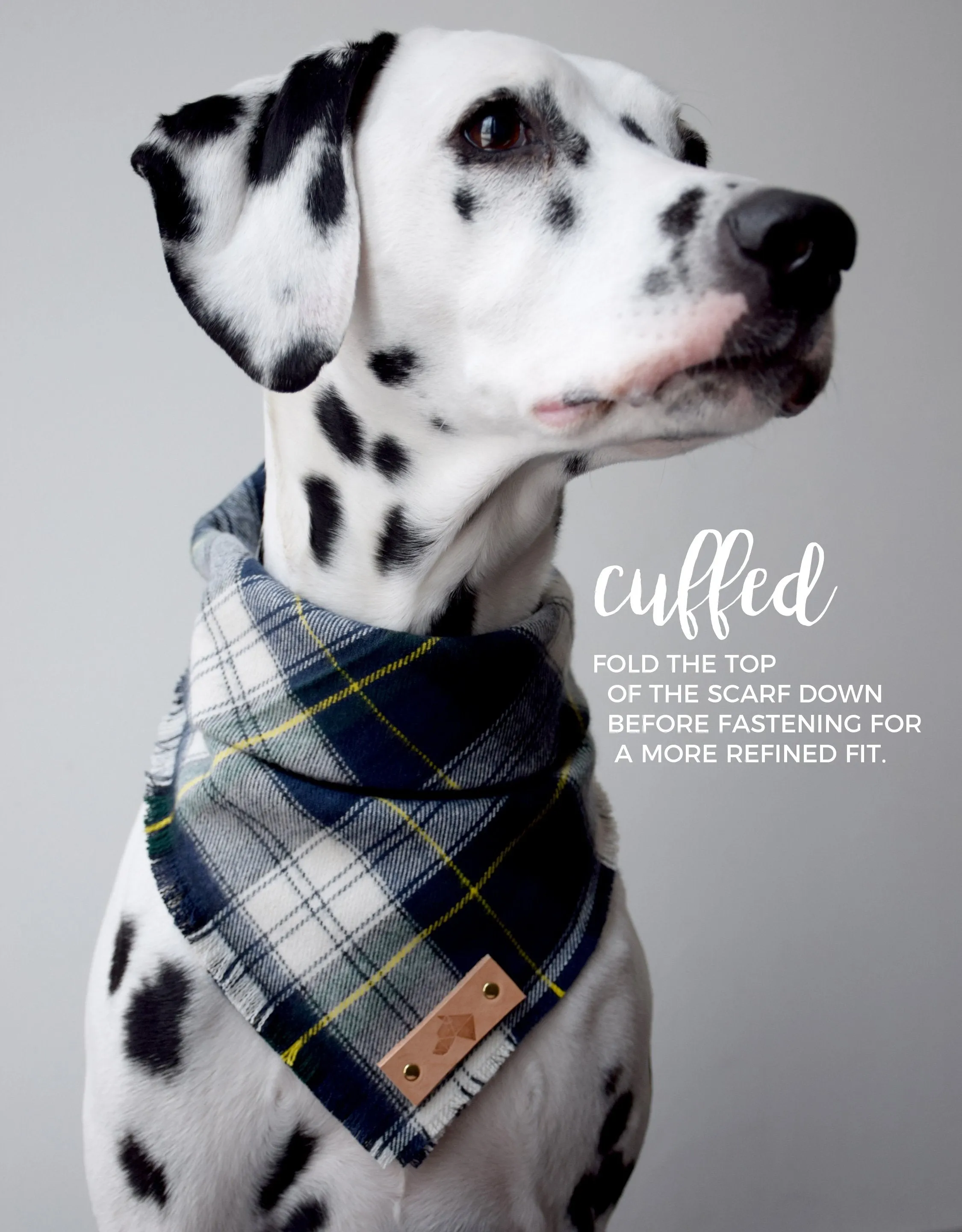 LUPINE Fringed Flannel Dog Bandana - Snap/Tie On Cotton Scarf
