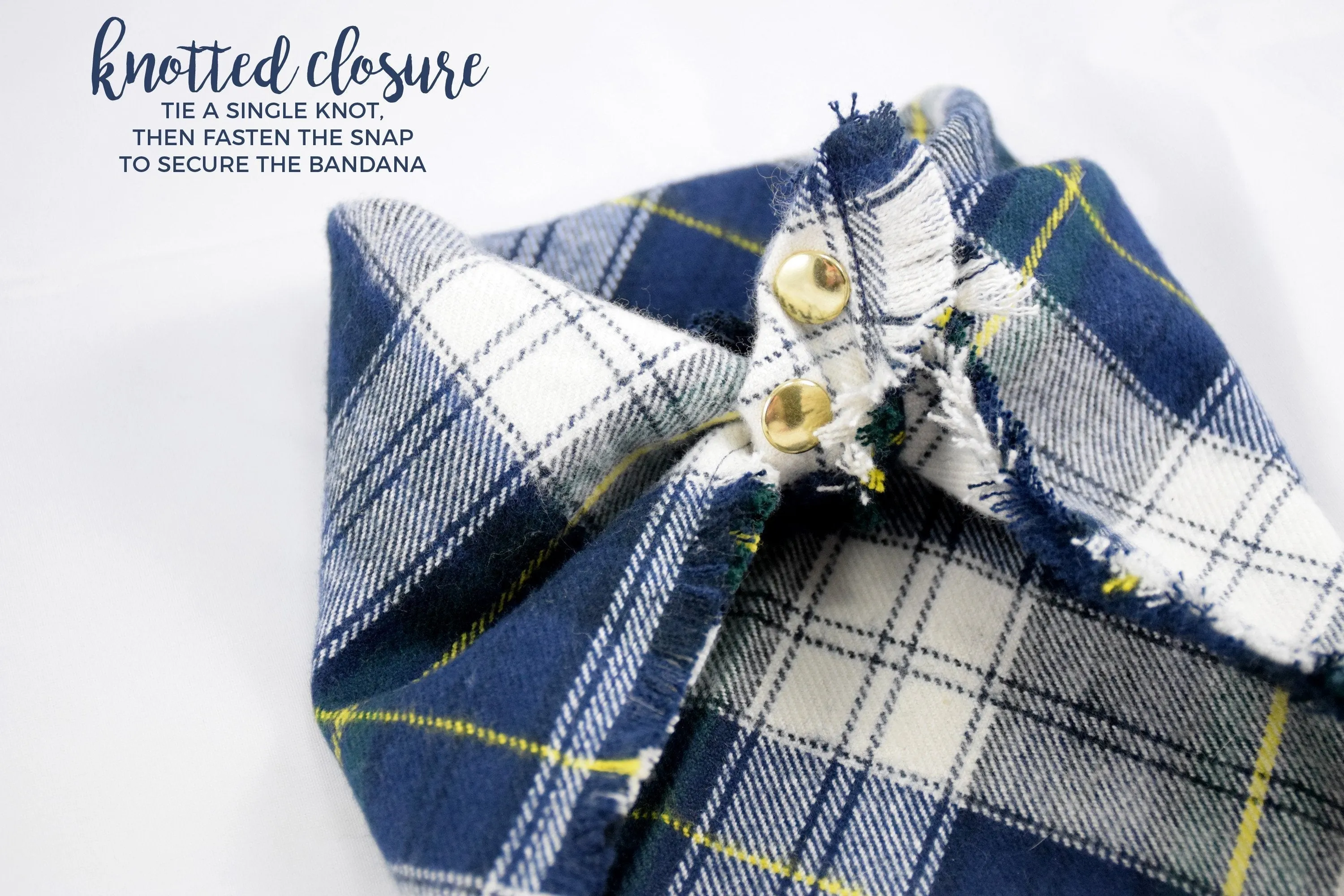LUPINE Fringed Flannel Dog Bandana - Snap/Tie On Cotton Scarf