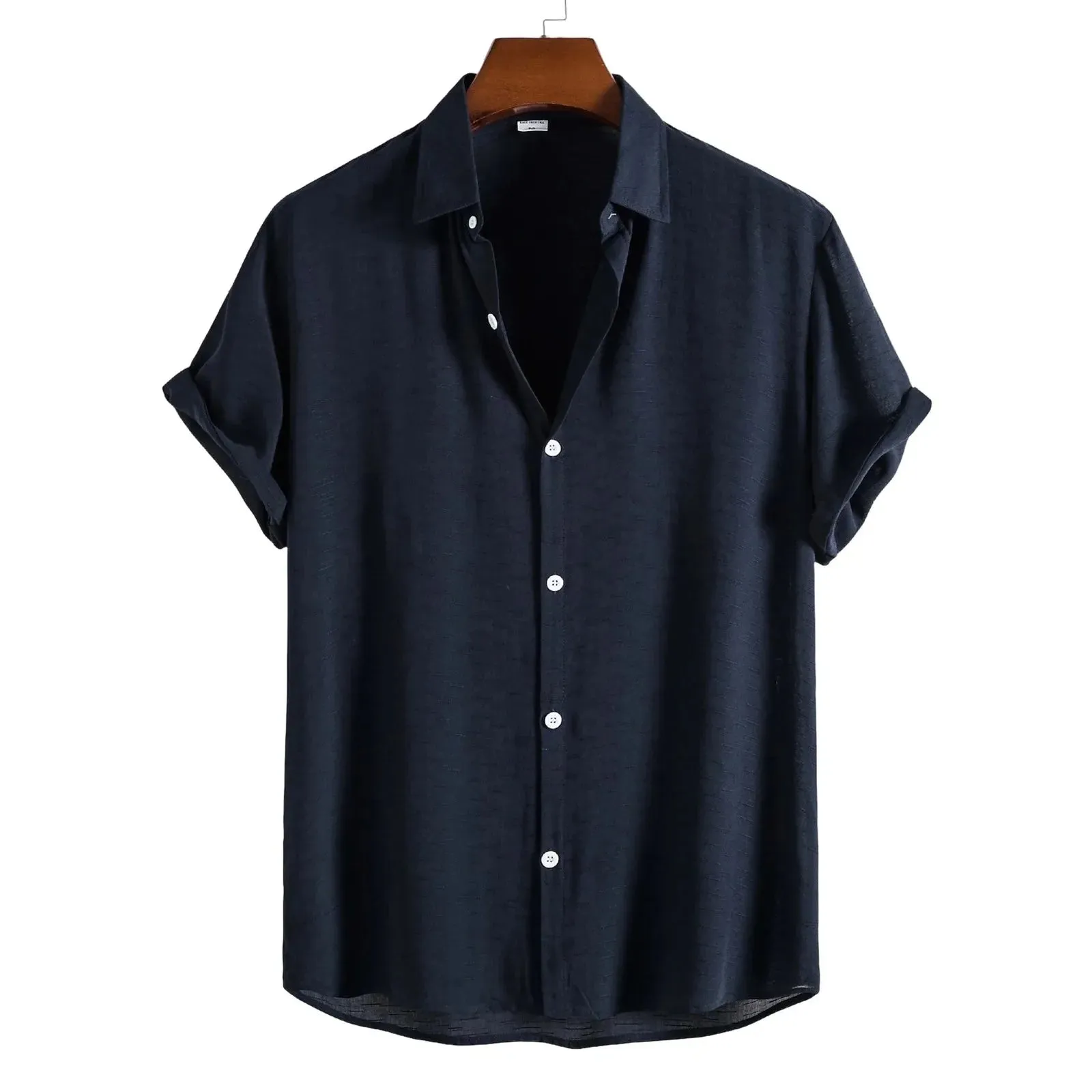 Men's Summer Solid Color T-Shirt - Casual Short Sleeve
