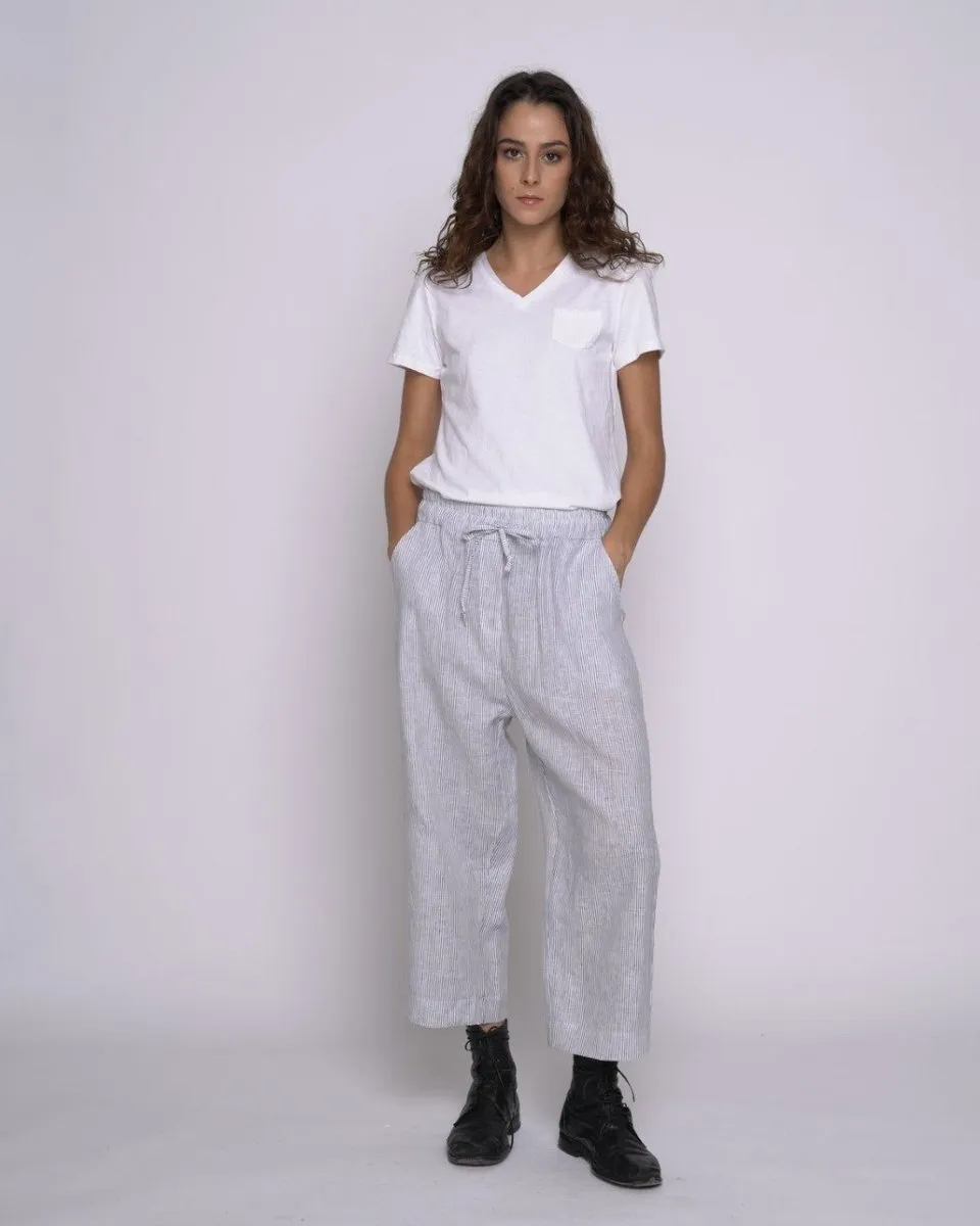 Micro Striped Drawstring Culottes