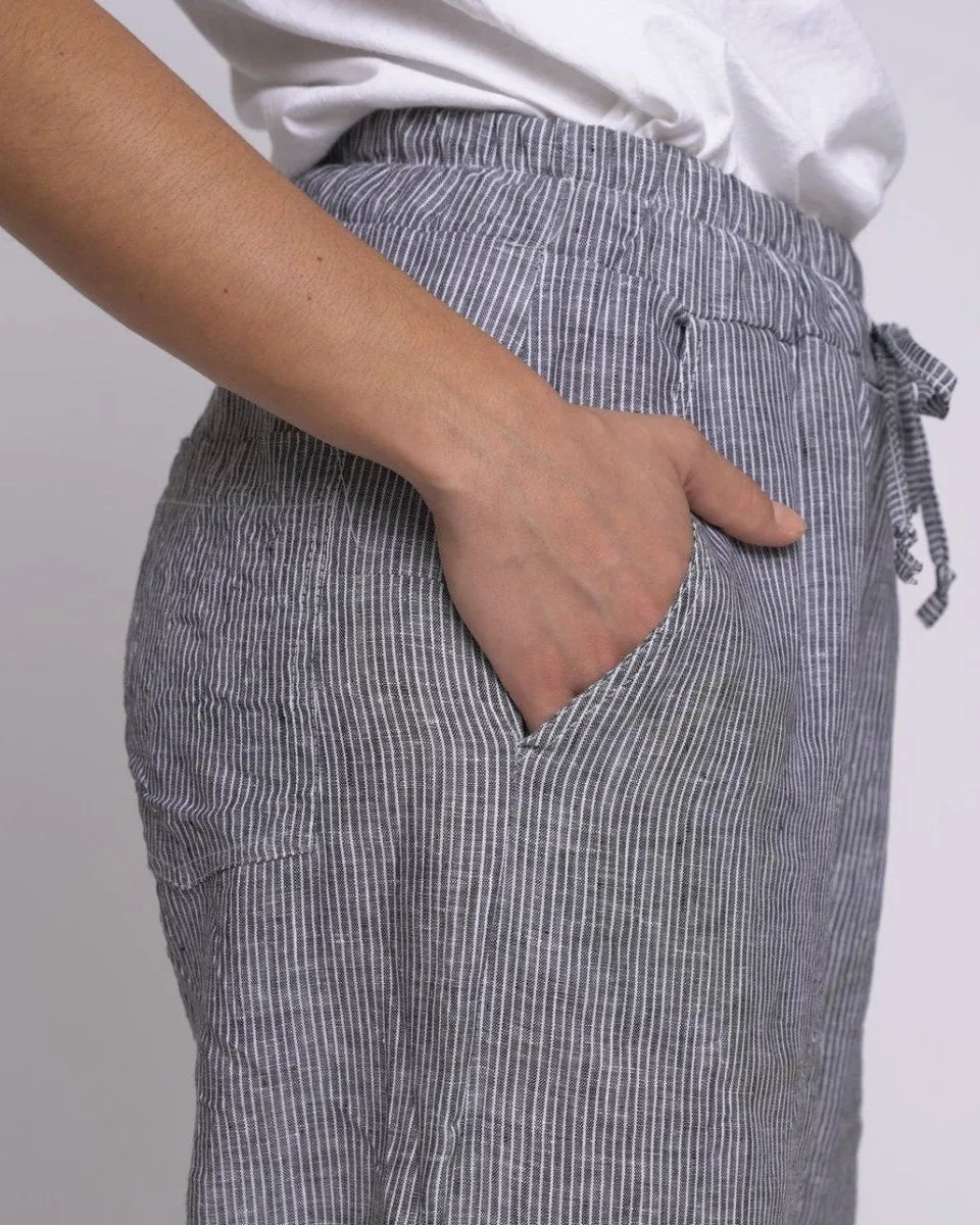 Micro Striped Drawstring Culottes