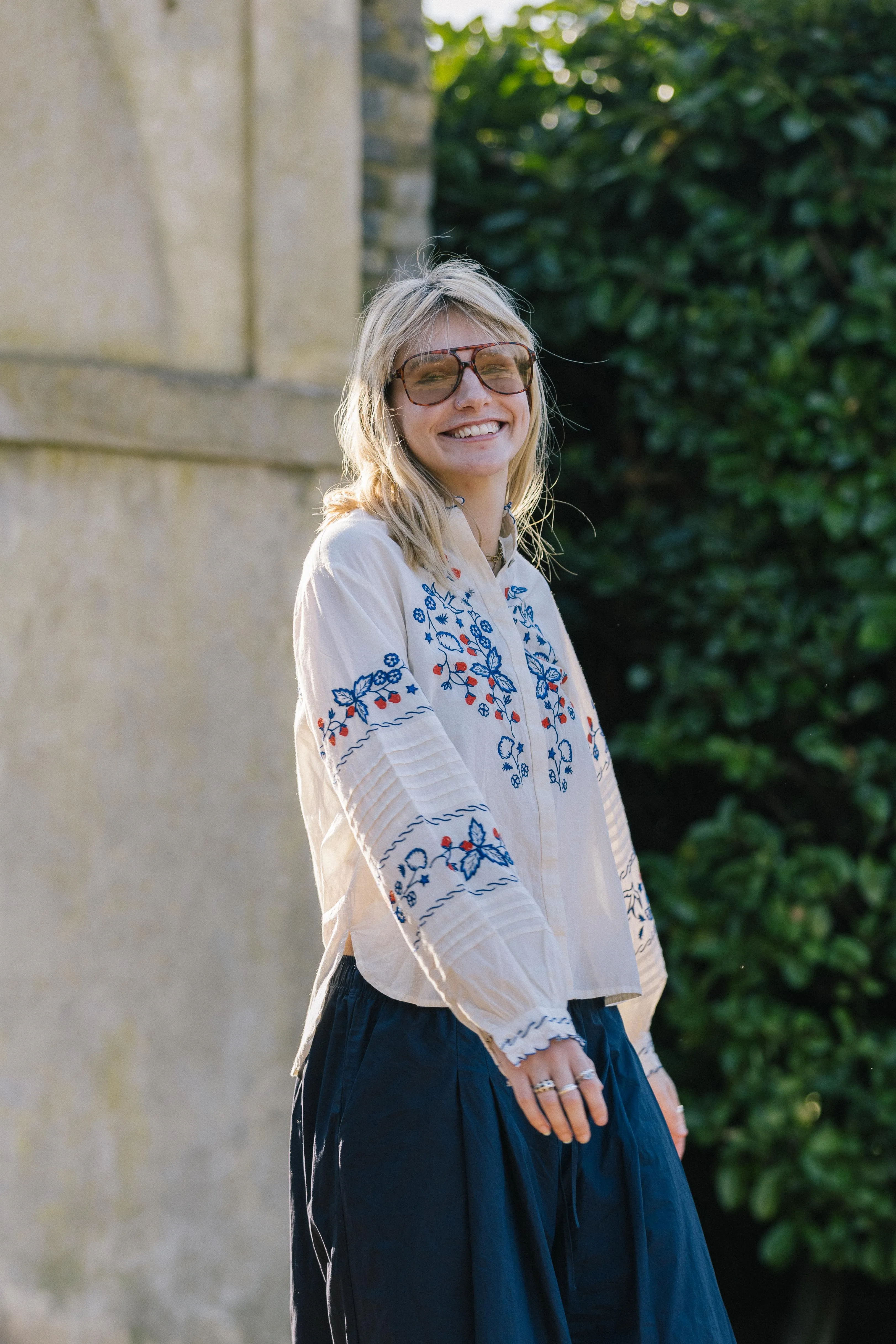 Navy Super Wide Leg Culottes