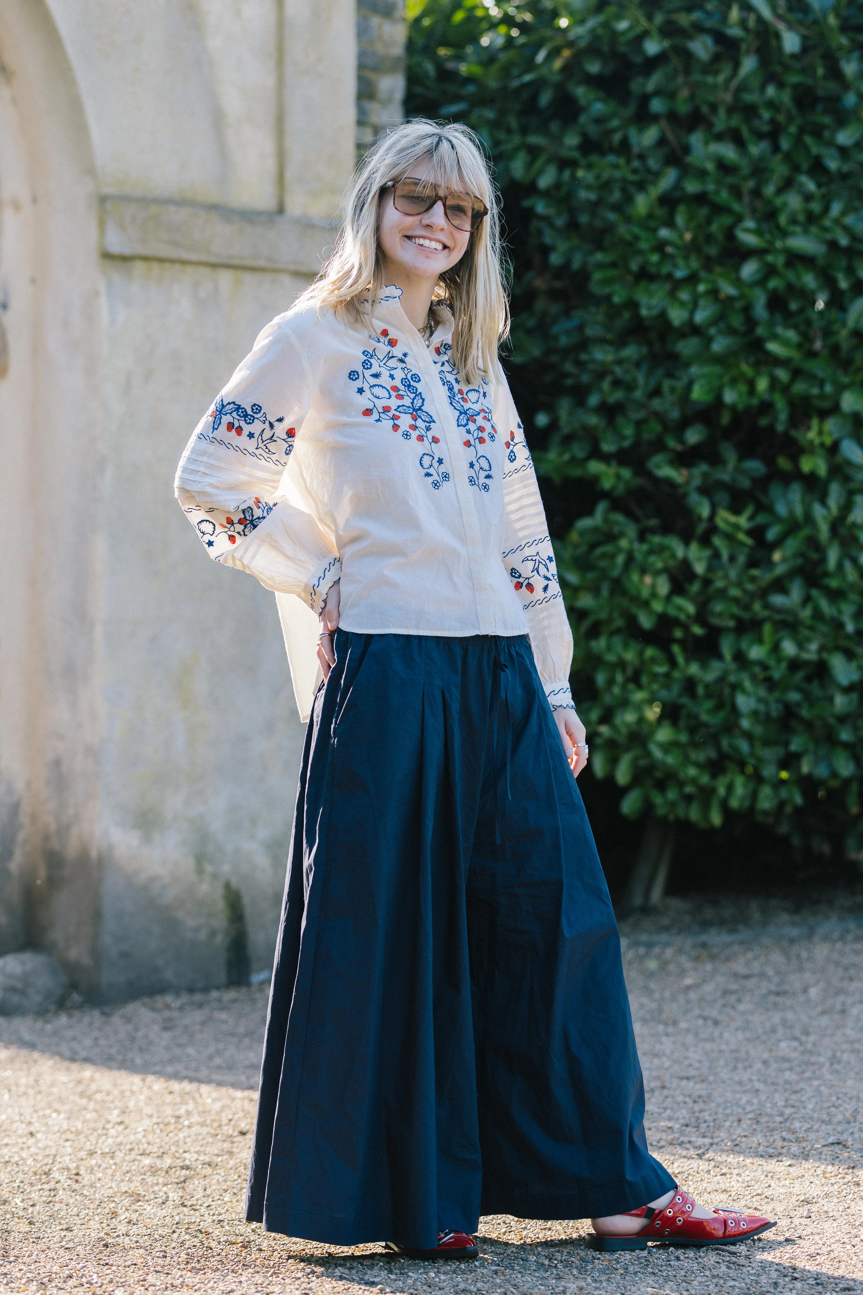 Navy Super Wide Leg Culottes