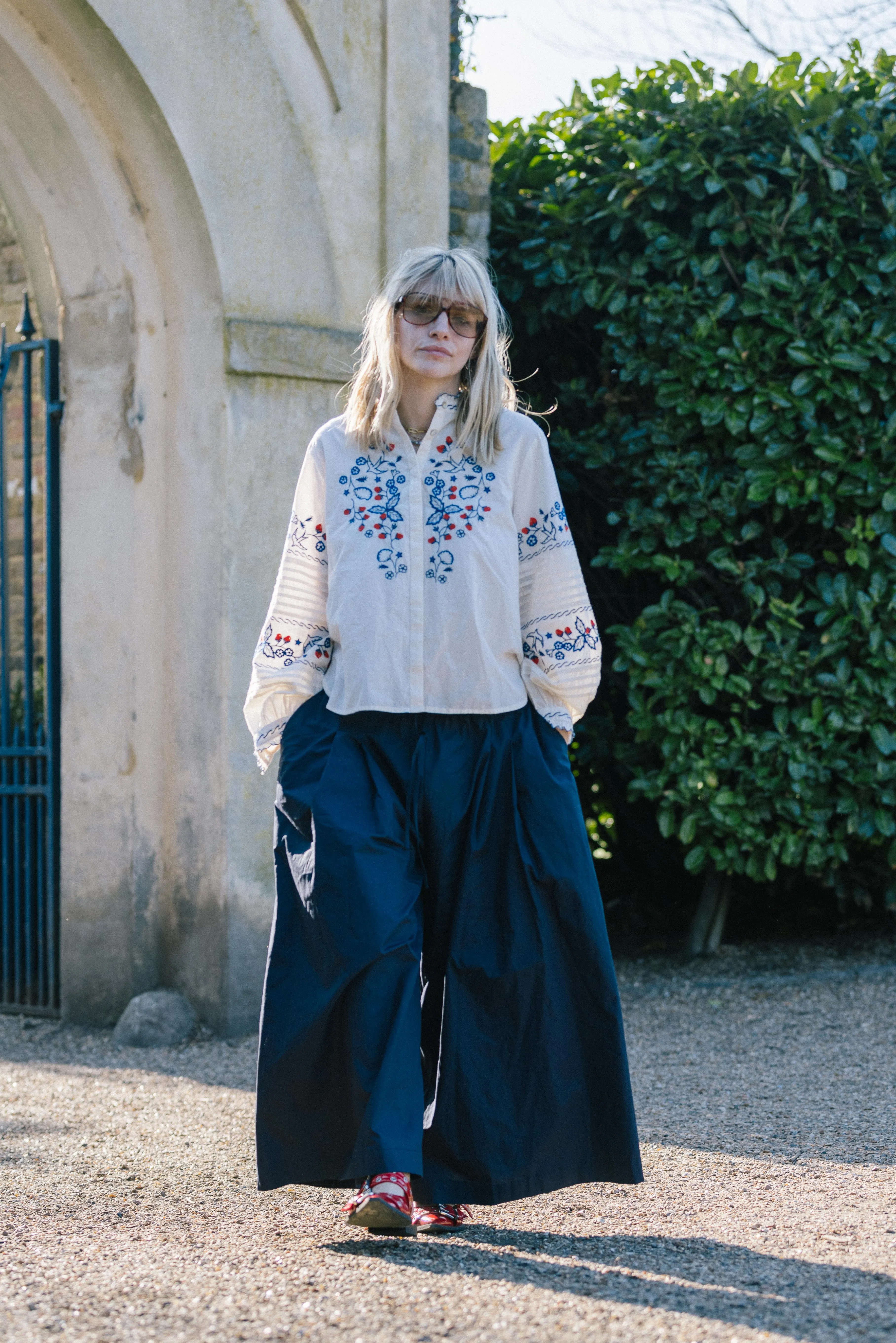 Navy Super Wide Leg Culottes