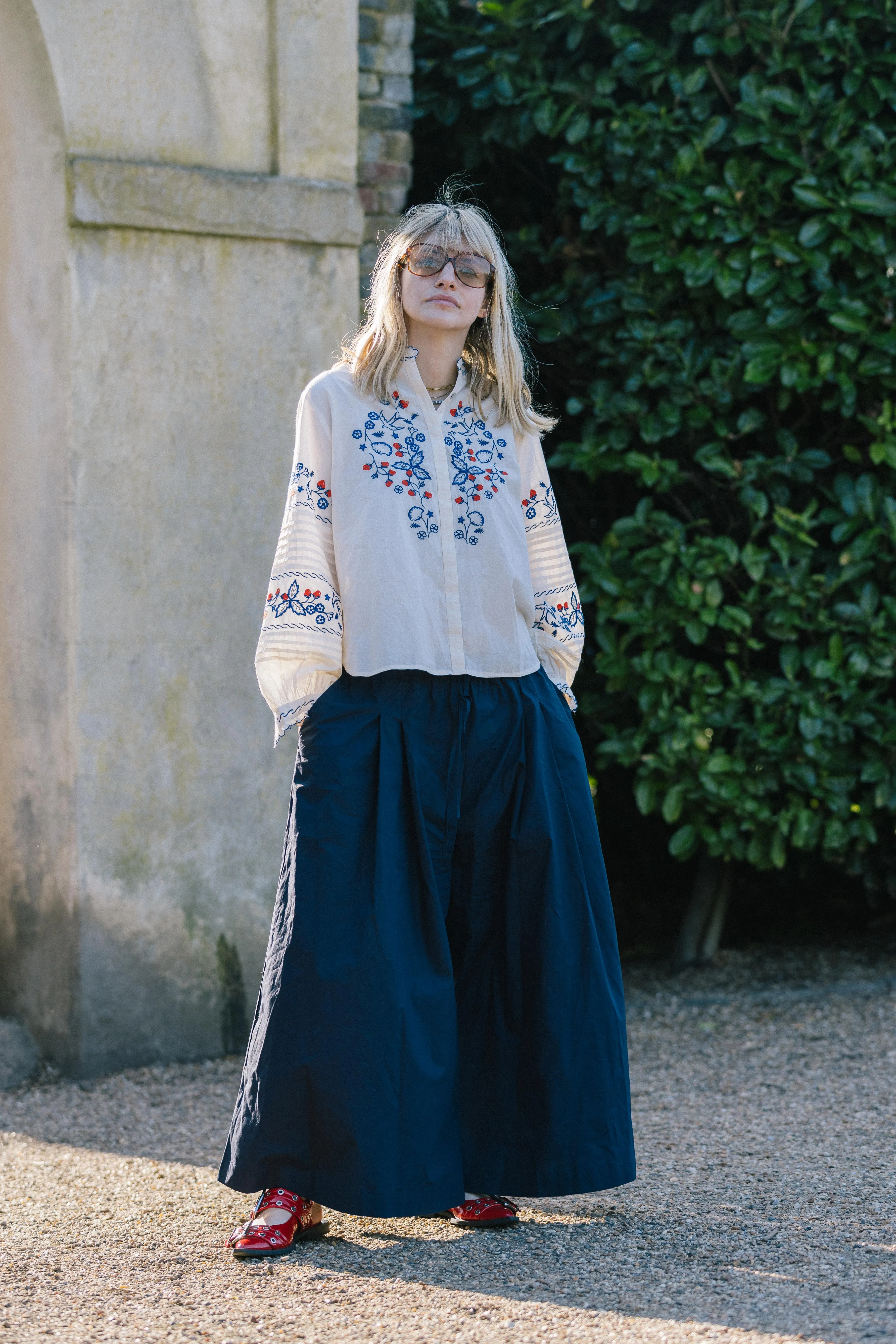 Navy Super Wide Leg Culottes