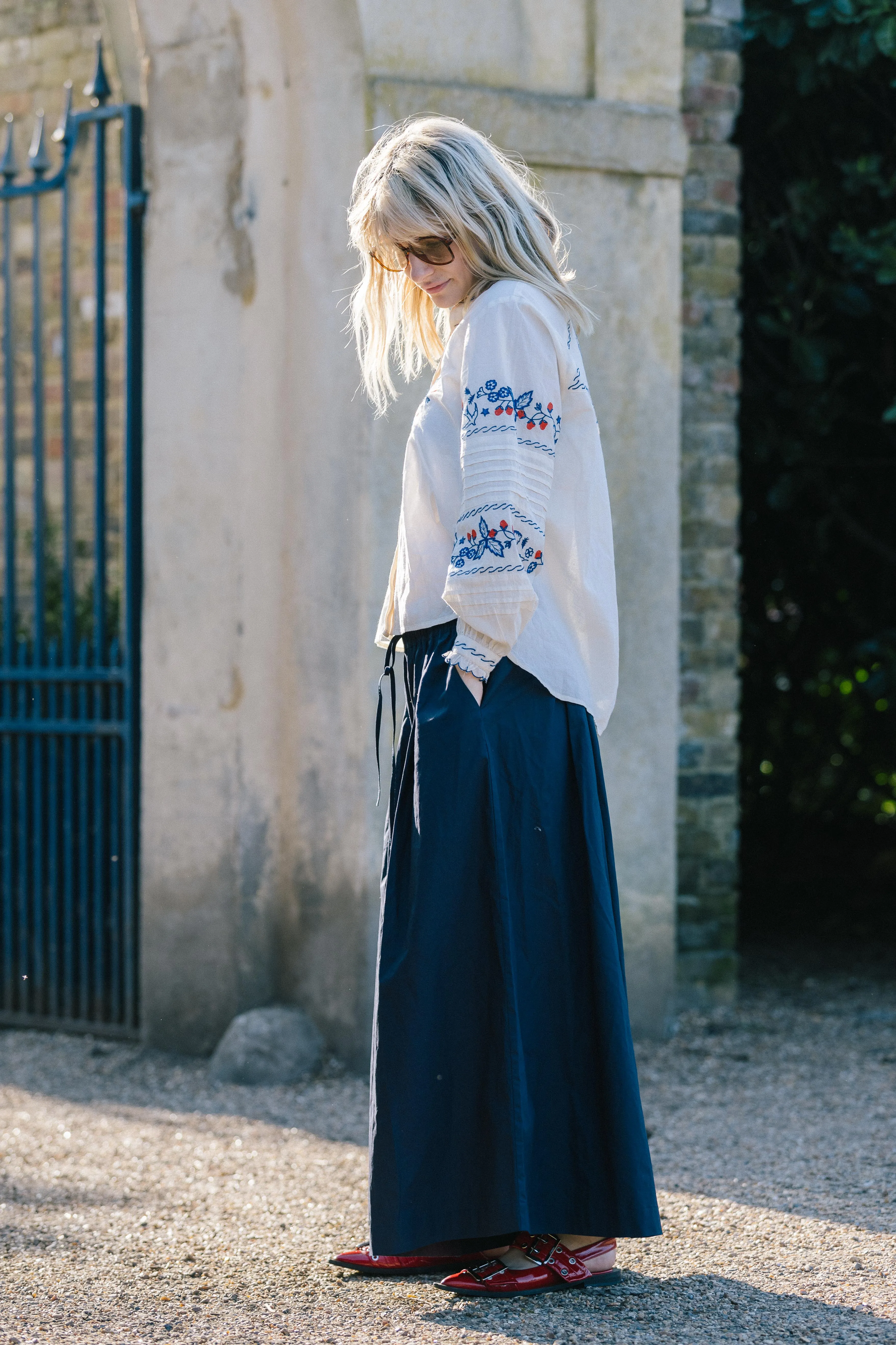 Navy Super Wide Leg Culottes