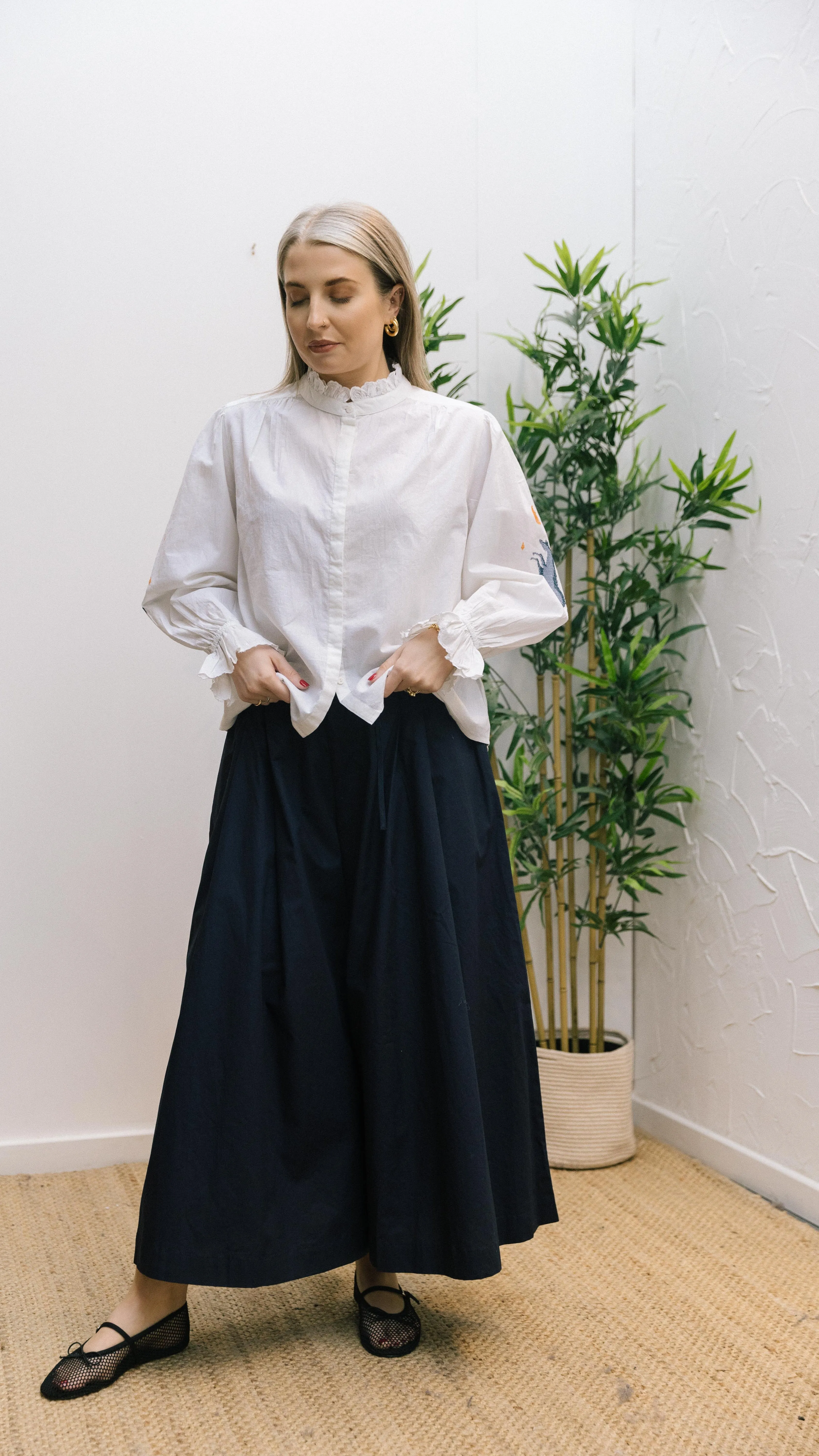 Navy Super Wide Leg Culottes