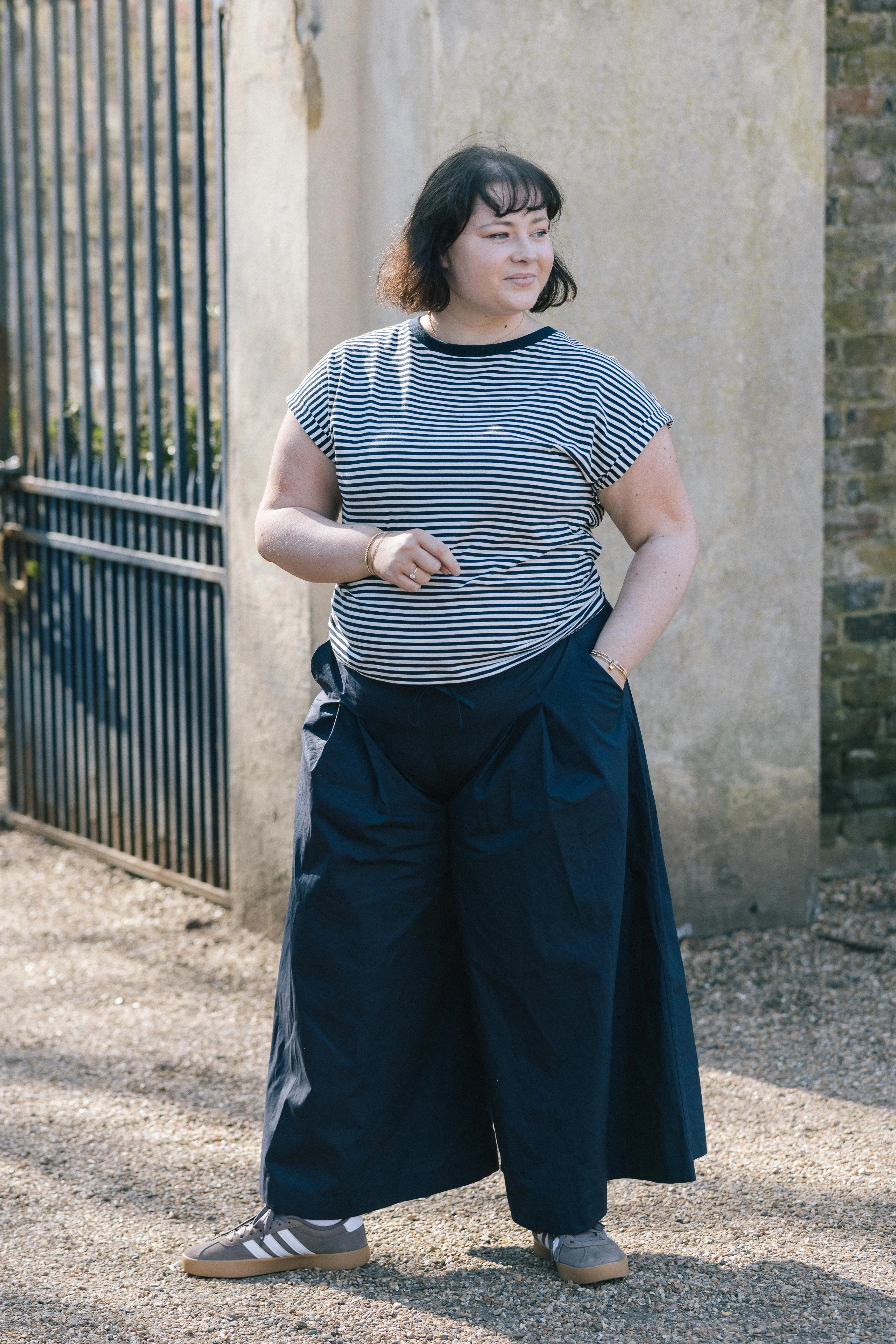 Navy Super Wide Leg Culottes