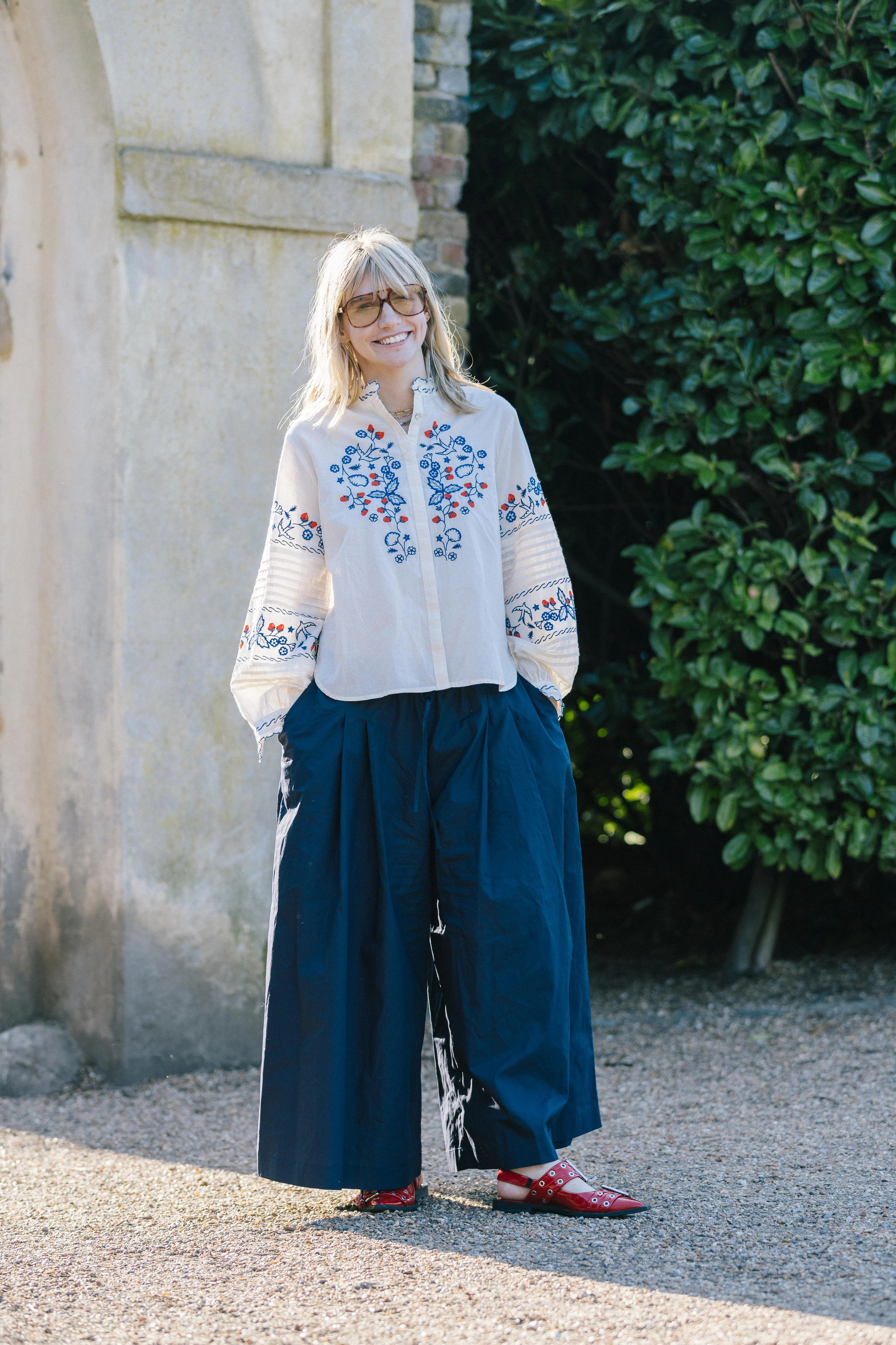 Navy Super Wide Leg Culottes