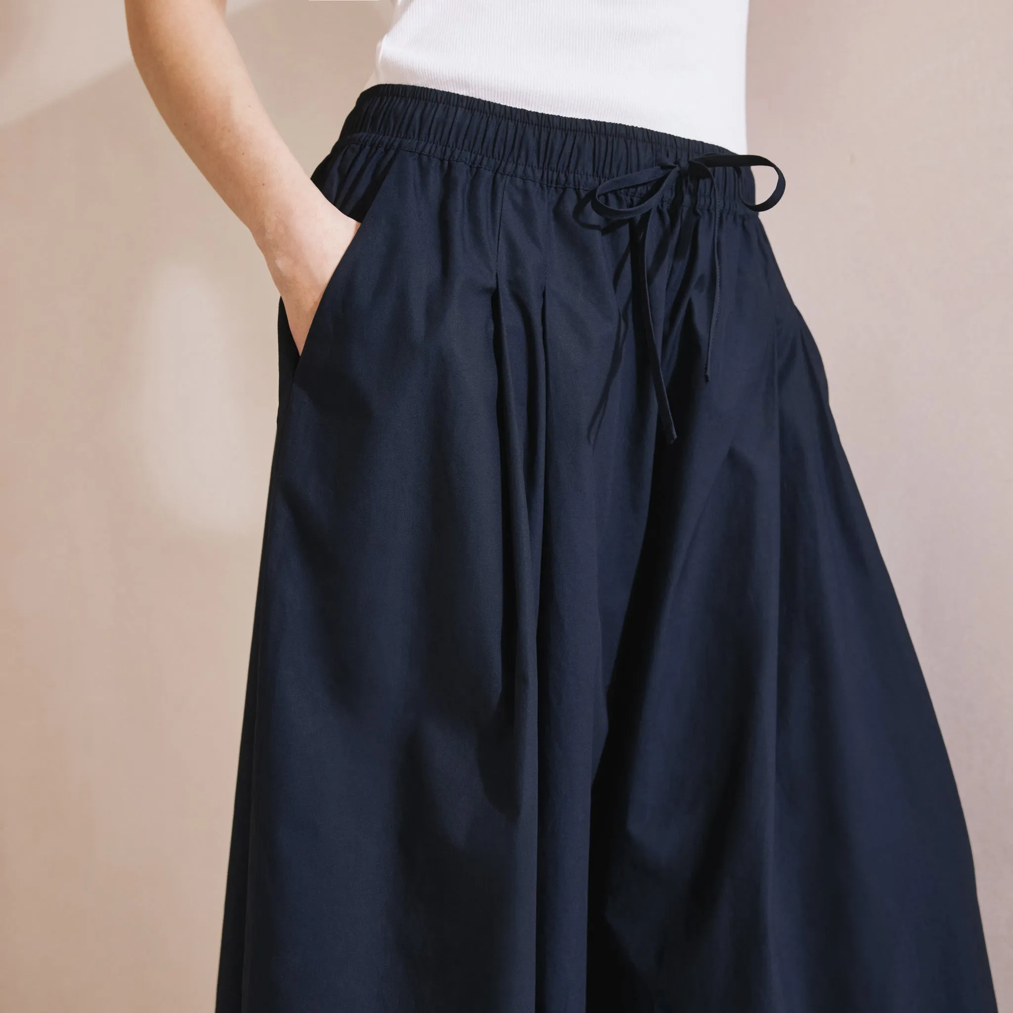 Navy Super Wide Leg Culottes