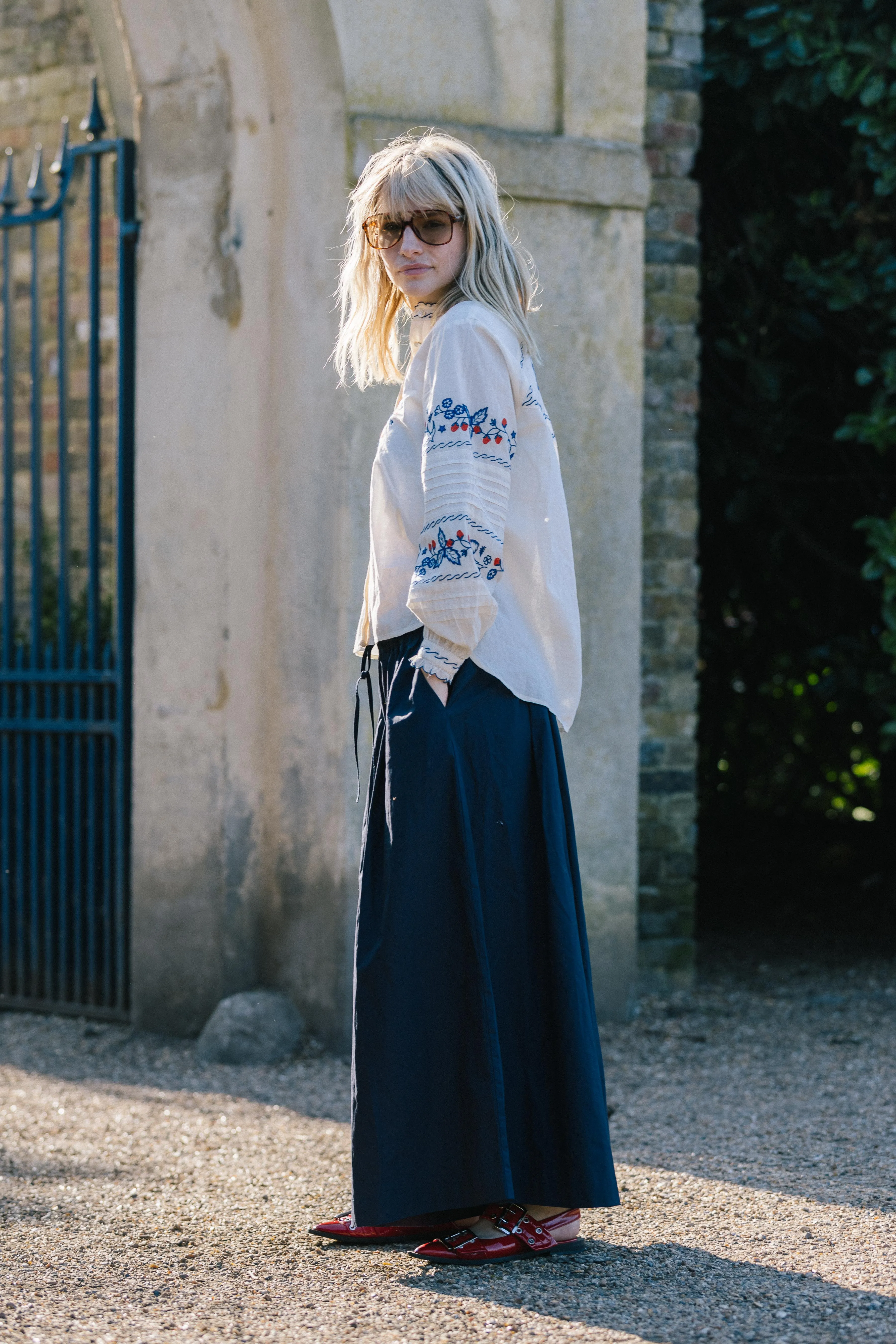 Navy Super Wide Leg Culottes