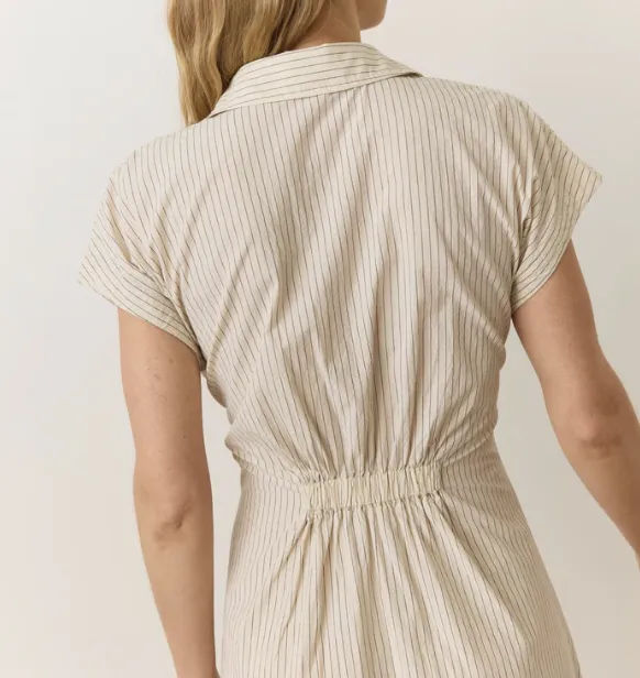 Nova Midi Shirt Dress - Cream/Navy Stripe