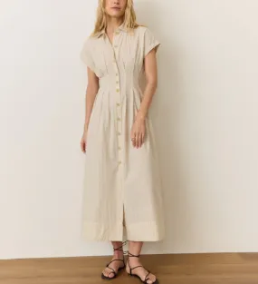 Nova Midi Shirt Dress - Cream/Navy Stripe