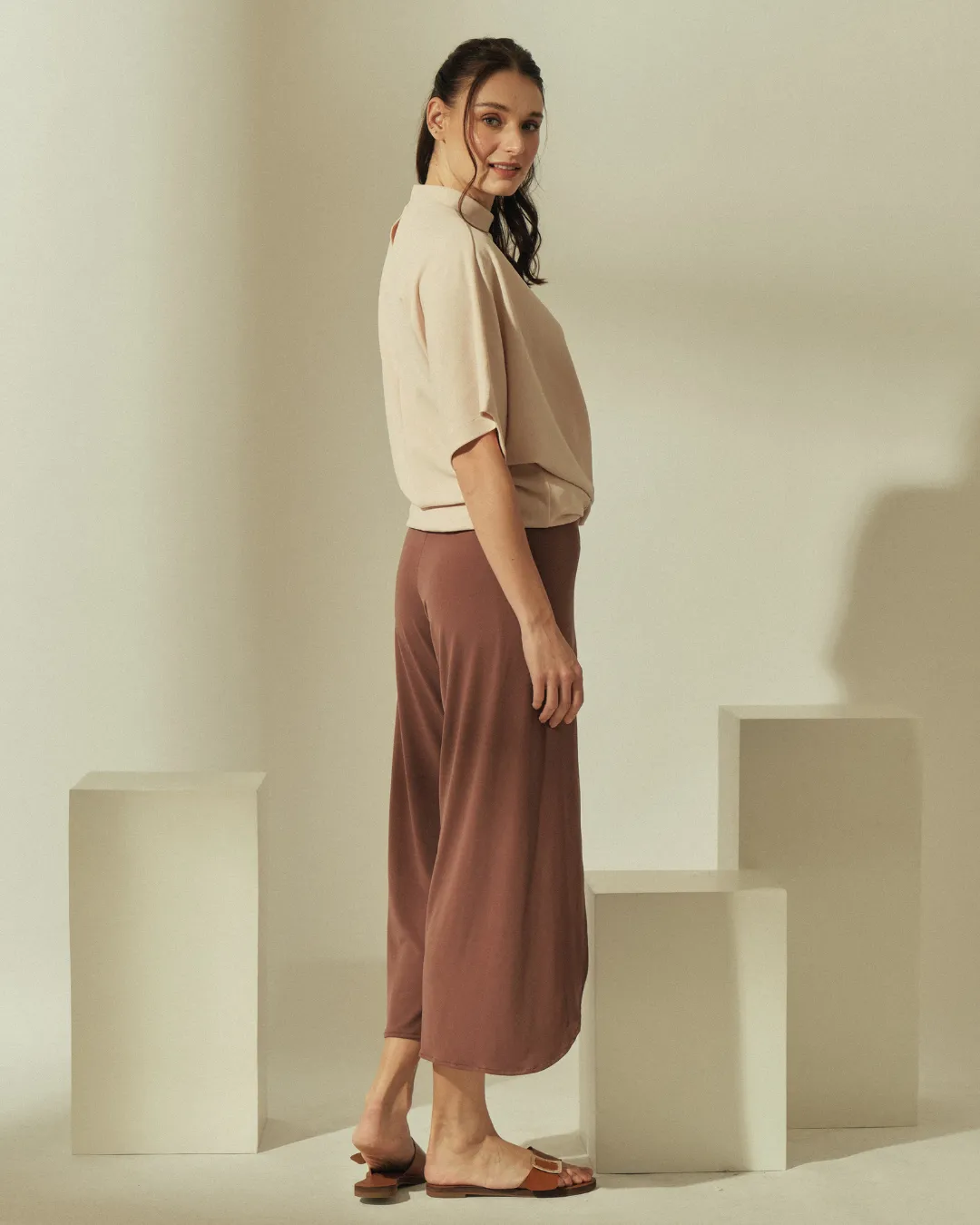 Oltman Short Sleeves Neocrepe Top