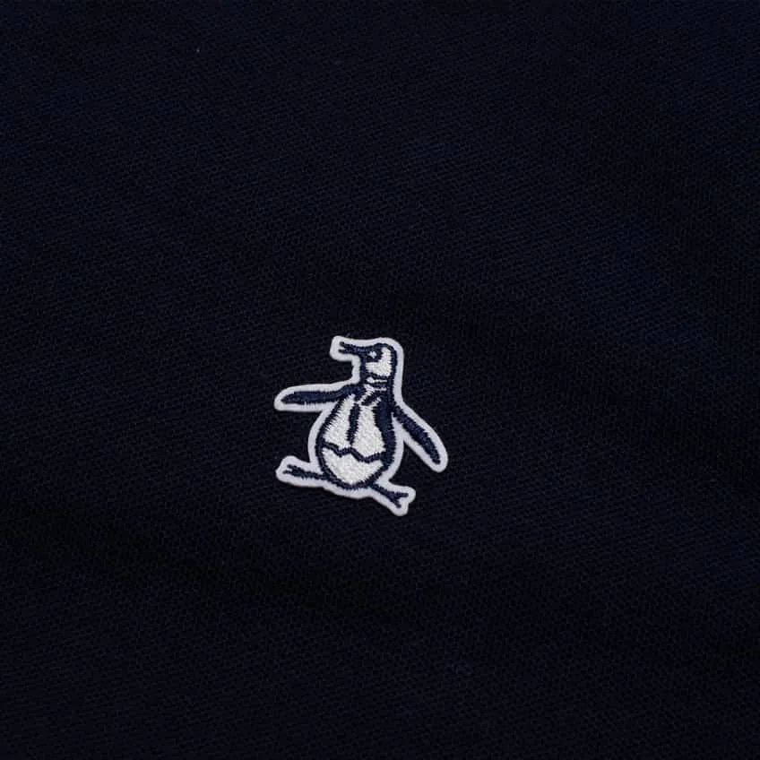 Original Penguin Checkered Collar Polo Shirt - Dark Sapphire