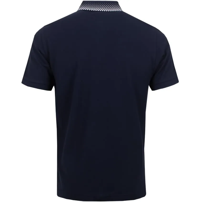 Original Penguin Checkered Collar Polo Shirt - Dark Sapphire
