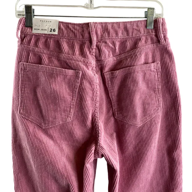 PAC SUN Size 26 Pink Corduroy NWT PANTS