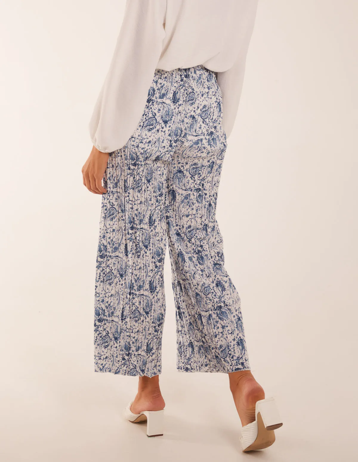 Paisley Wide Leg Culotte Trousers