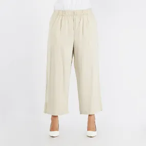 Petrol Ladies Basic Denim Culottes Pants Trendy Fashion High Quality Apparel Comfortable Casual Pants for Women Mid Waist 127562 (Beige)