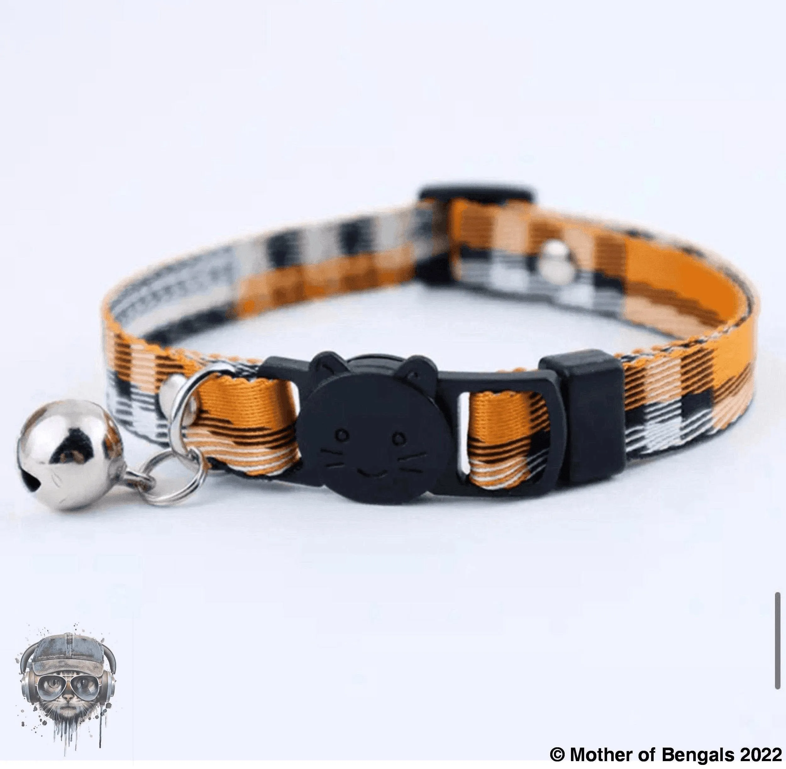 Plaid Ribbon Adjustable Breakaway Cat Collar By Mother Of Bengals