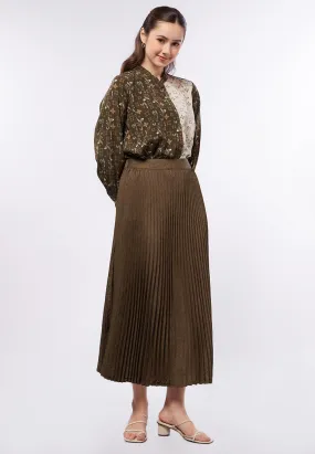 Pleated Maxi Skirt