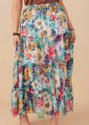 Plus Chiffon Maxi Skirt