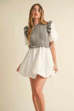 Poplin Knit Sweater Dress