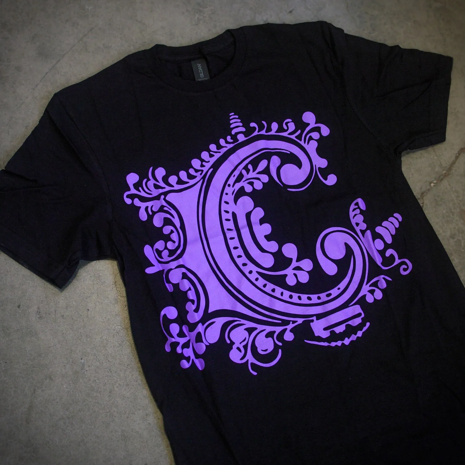 Purple Logo Black T-Shirt