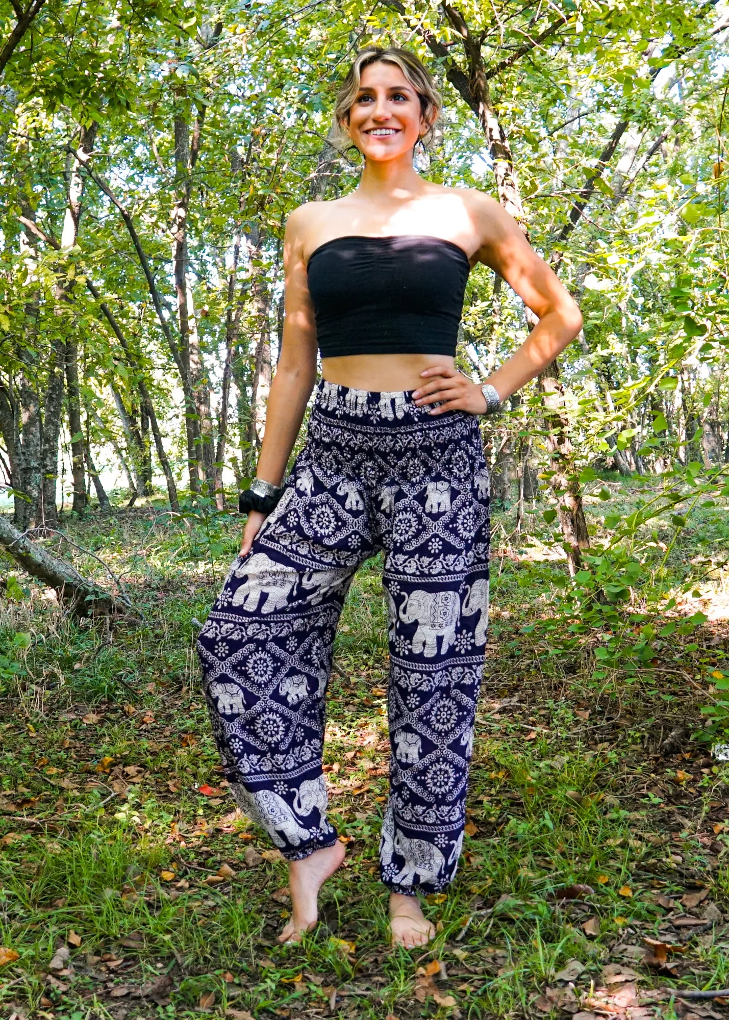 Purple Lovely Elephant Harem Pants