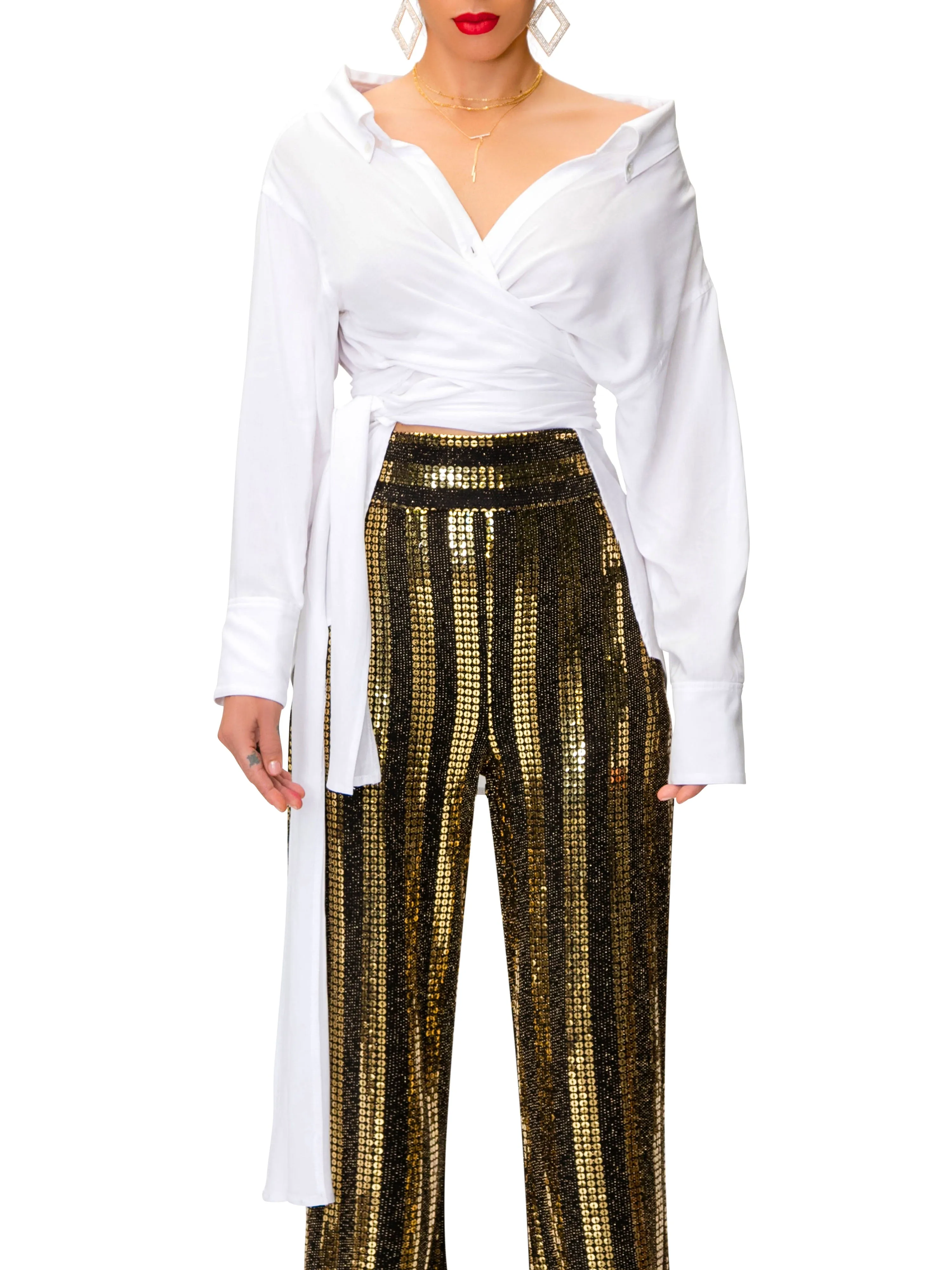 "Angel" Wrap Dress Shirt
