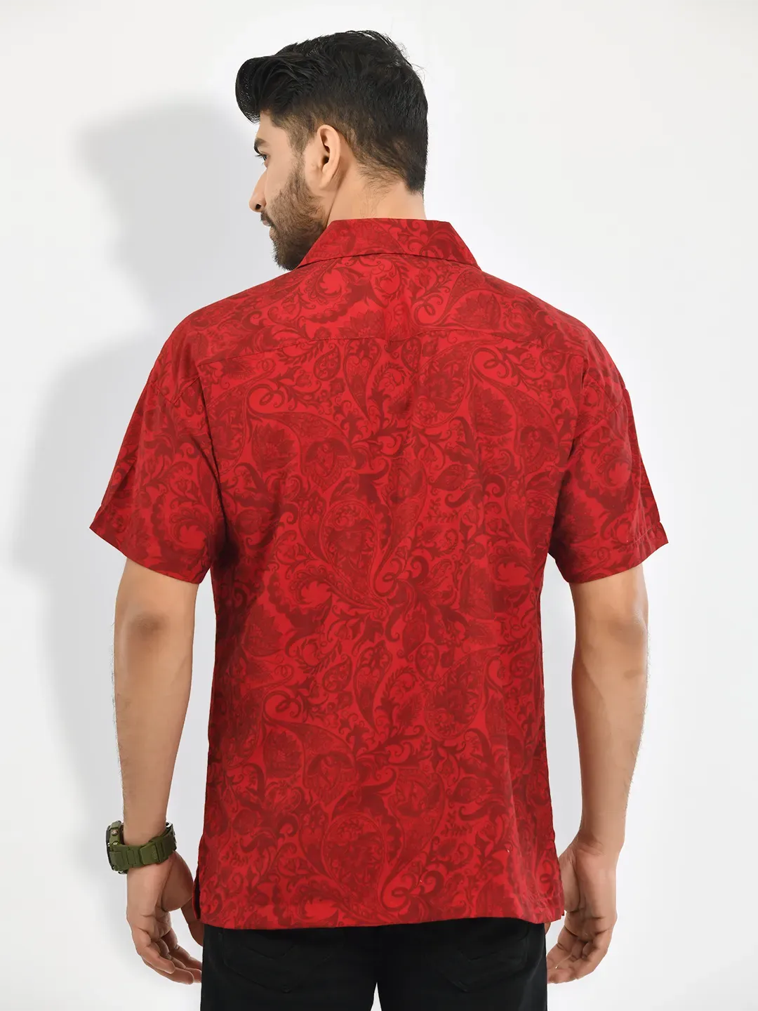 Romance Bloom Red Printed Shirt