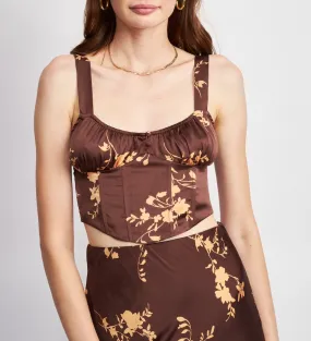 Ruched Cropped Bustier Top
