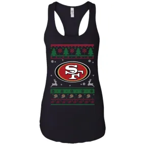 San Francisco 49ers Logo Football Teams Ugly Christmas Sweater Women Tank