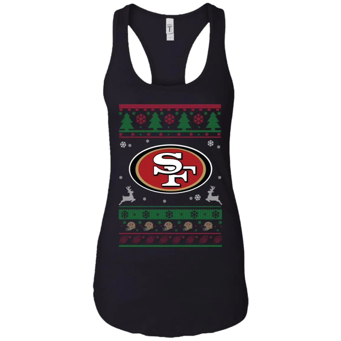 San Francisco 49ers Logo Football Teams Ugly Christmas Sweater Women Tank