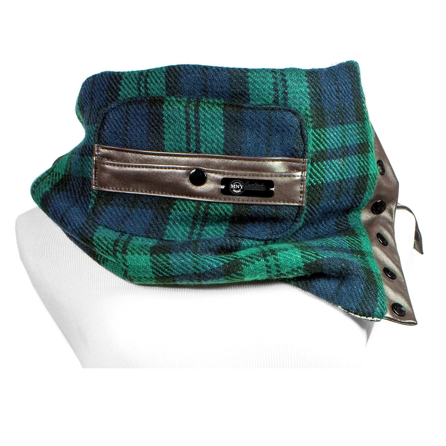 Scarf Reverse Faux Leather Front Pocket