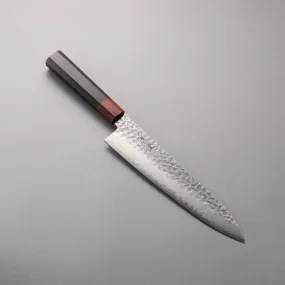 Seisuke VG10 33 Layer Hammered Damascus Gyuto  210mm Black Pakka wood Handle