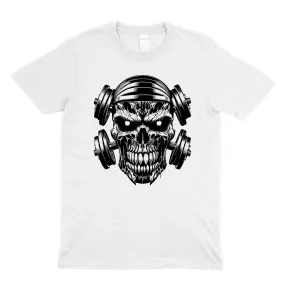 Skull Evil Barbells Unisex Crewneck T-shirt
