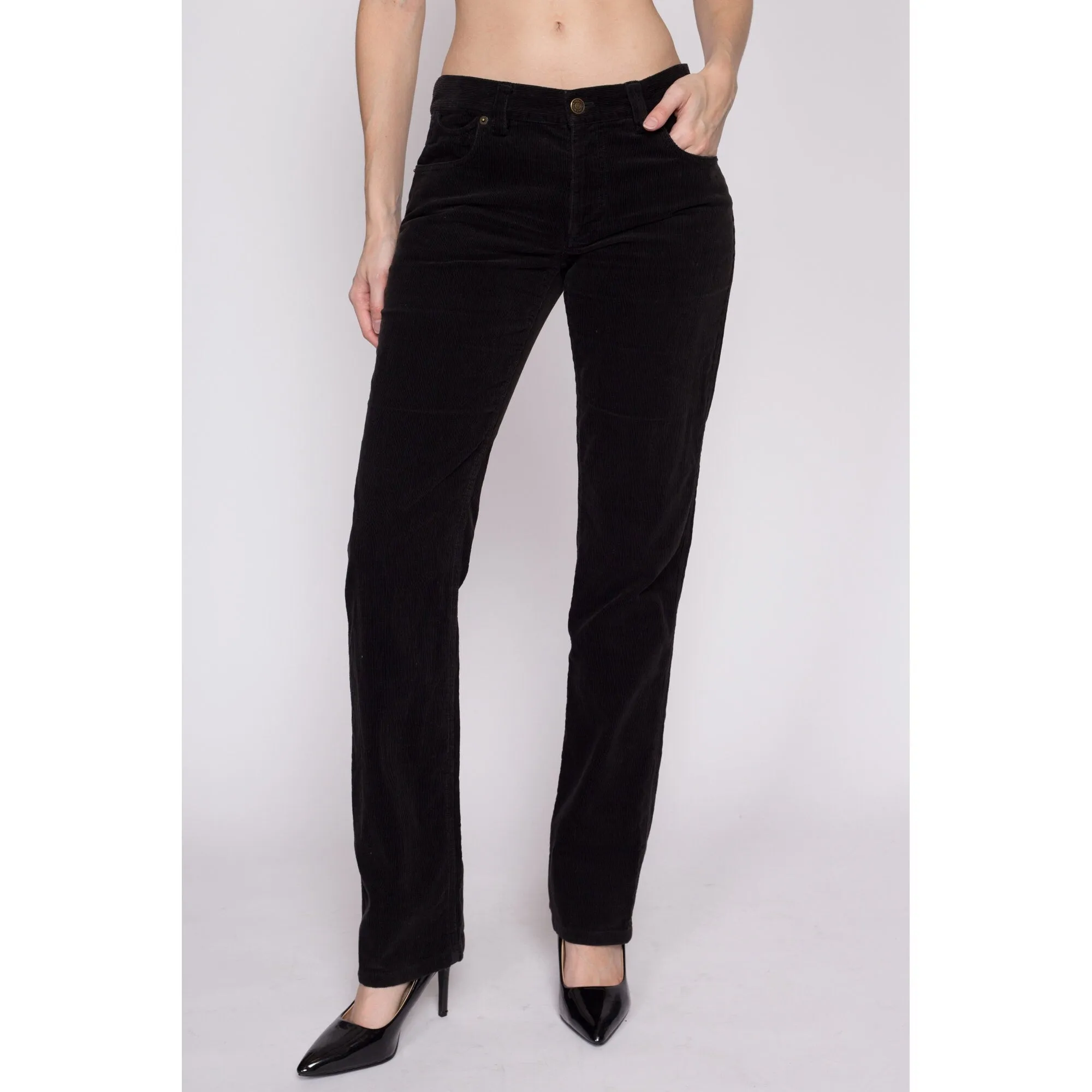 Small Y2K Ralph Lauren Black Corduroy Pants