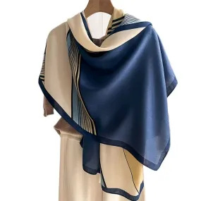 Soft & Stylish Geometric Wool Scarf – Color Block Design