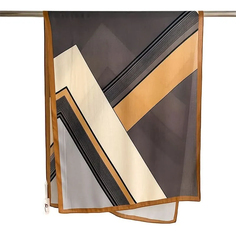 Soft & Stylish Geometric Wool Scarf – Color Block Design
