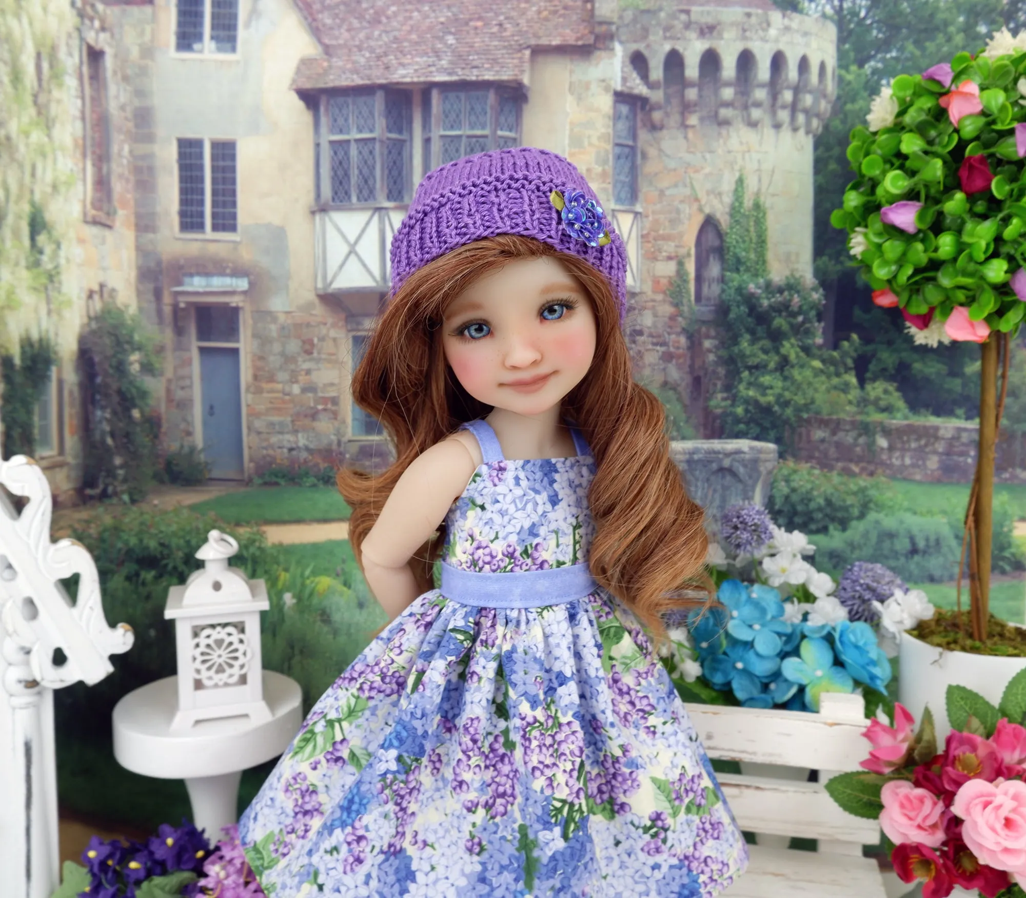 Spring Hydrangea - dress and sweater set with shoes for Ruby Red Fashion Friends doll