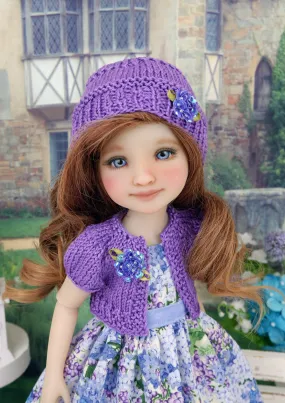Spring Hydrangea - dress and sweater set with shoes for Ruby Red Fashion Friends doll