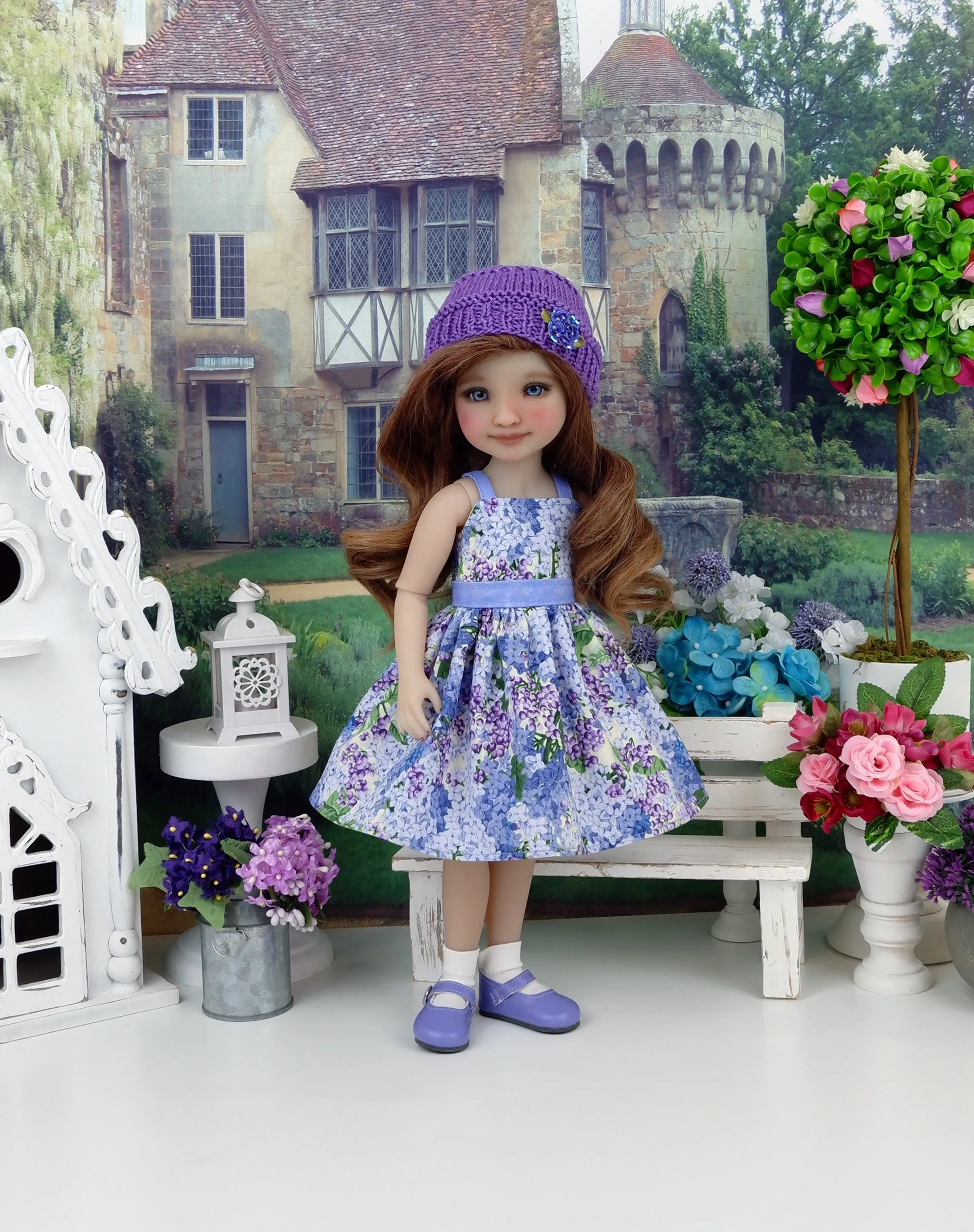 Spring Hydrangea - dress and sweater set with shoes for Ruby Red Fashion Friends doll