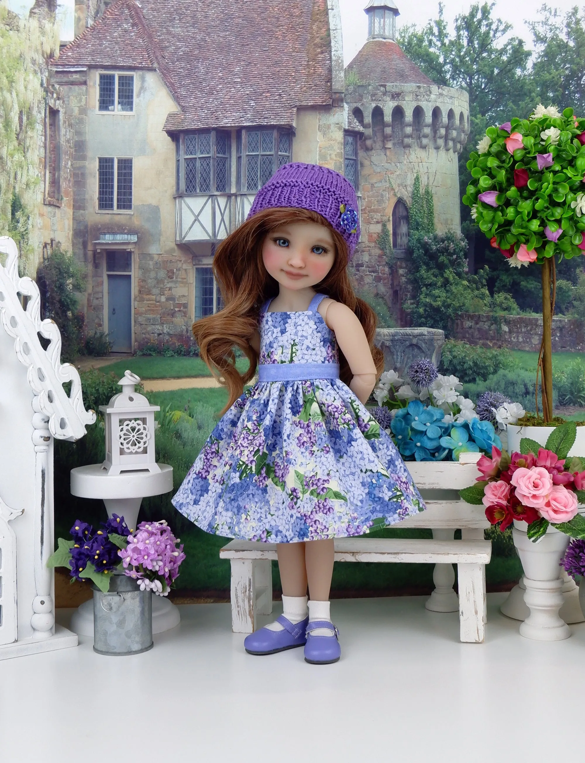 Spring Hydrangea - dress and sweater set with shoes for Ruby Red Fashion Friends doll