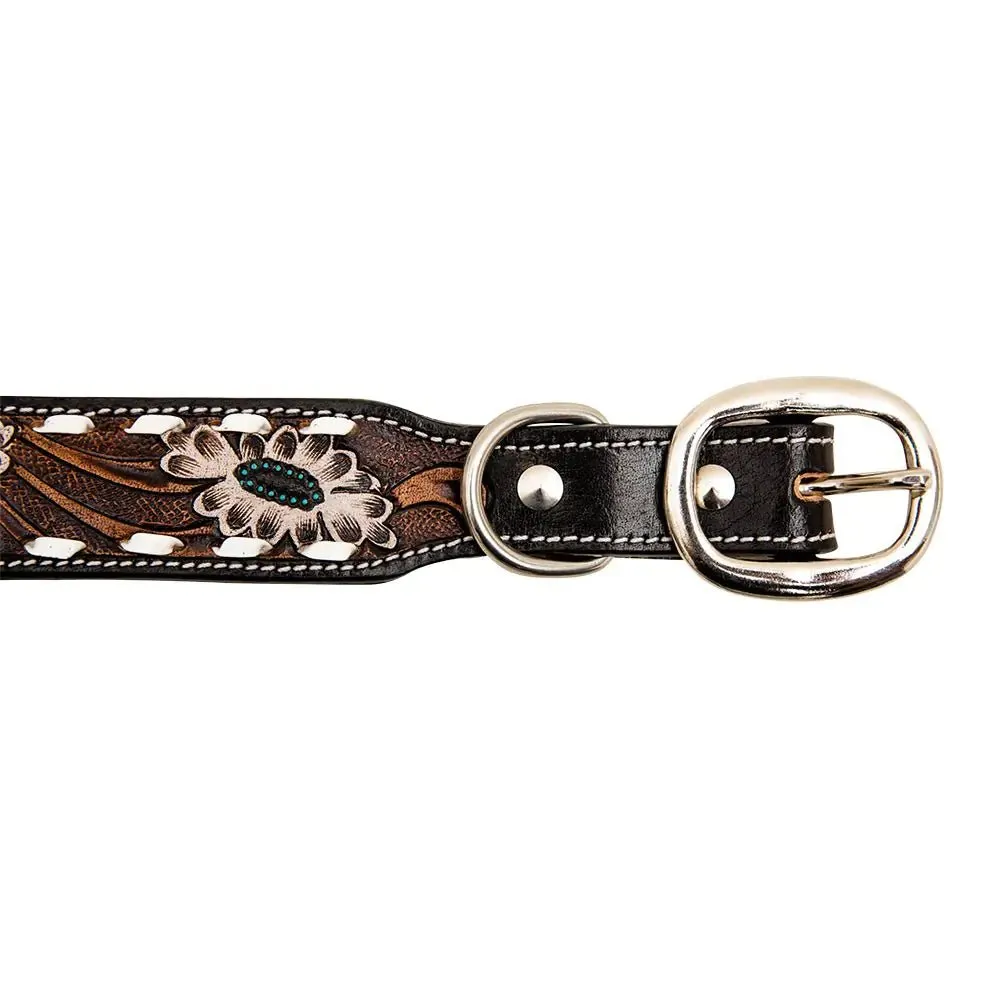 Stylish Hotshots Leather Dog Collar - Handcrafted, Durable, Custom Fit for Active Dogs