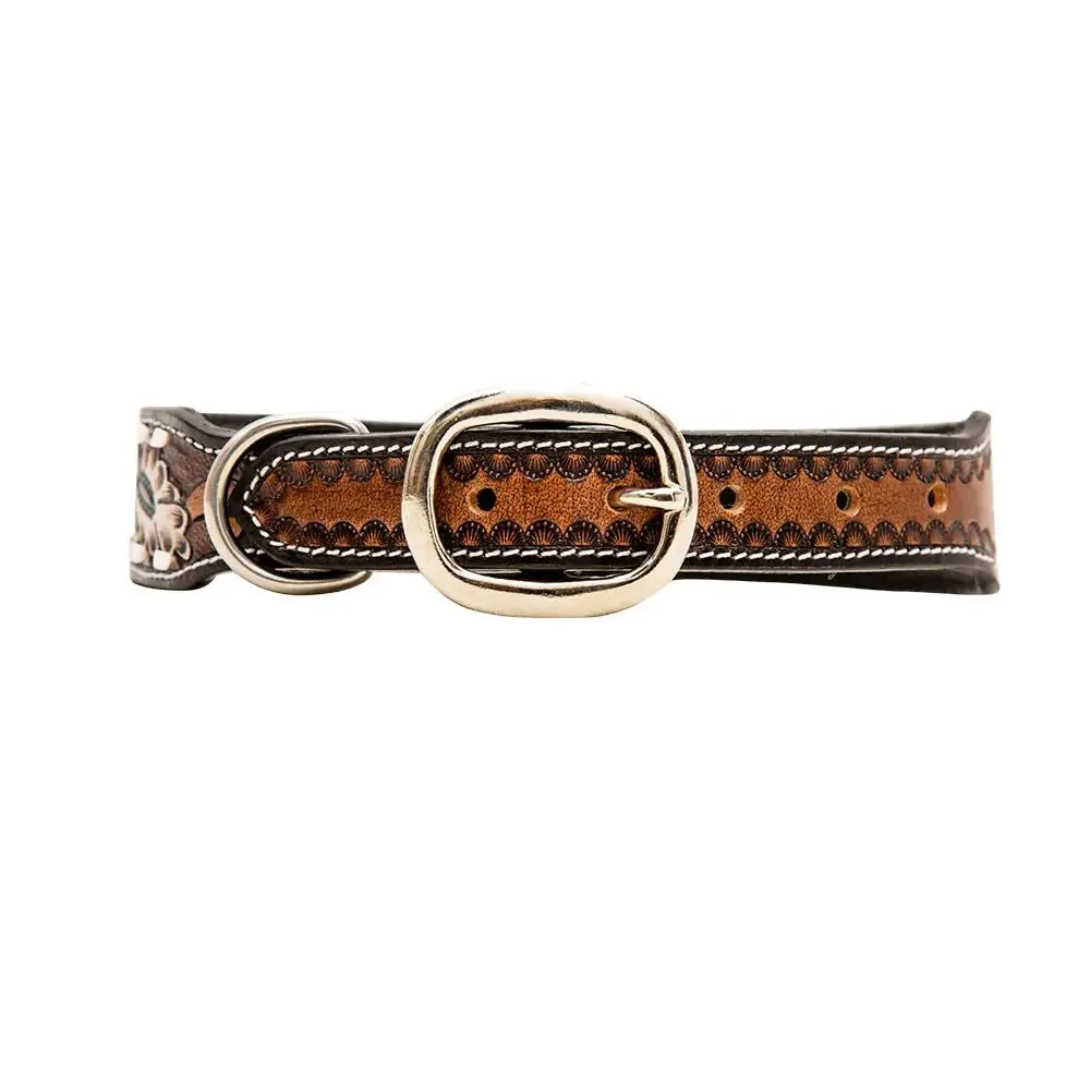 Stylish Hotshots Leather Dog Collar - Handcrafted, Durable, Custom Fit for Active Dogs