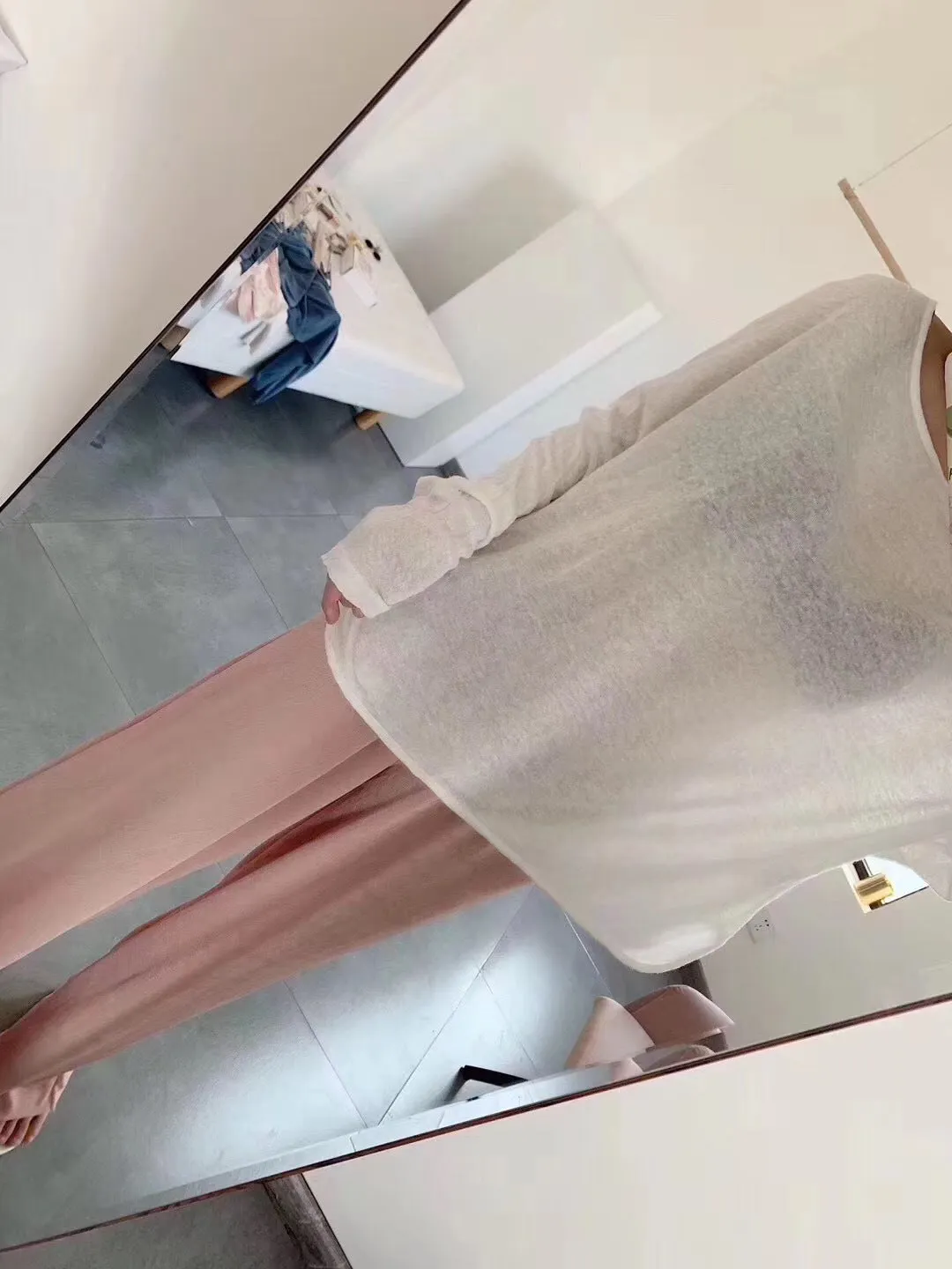 Summer Korean High Waist Wide Leg Long Women Drape Straight Floor Length Casual Trendy Ice Silk Pants Culottes
